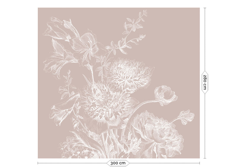 media image for Engraved Flowers Nude No. 2 Wallpaper by KEK Amsterdam 252