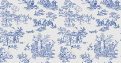 product image for Apocalypse Toile Wallpaper in White/Cobalt 79