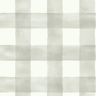 product image of Watercolor Check Wallpaper in Soft Grey from the Magnolia Home Collection by Joanna Gaines for York Wallcoverings 527