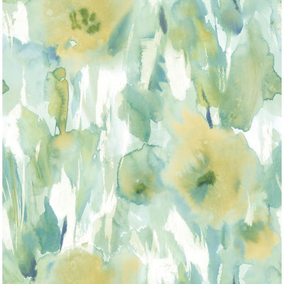 product image for Watercolor Floral Wallpaper in Greens and Yellow-Gold from the L'Atelier de Paris collection by Seabrook 17