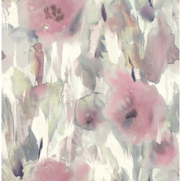 media image for Watercolor Floral Wallpaper in Pink and Neutrals from the L& 270