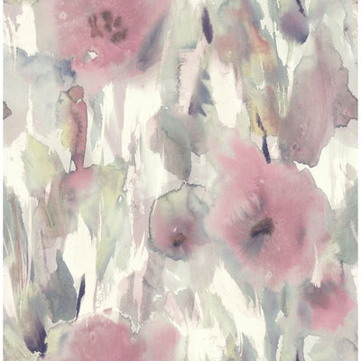 product image of sample watercolor floral wallpaper in pink and neutrals from the latelier de paris collection by seabrook 1 548