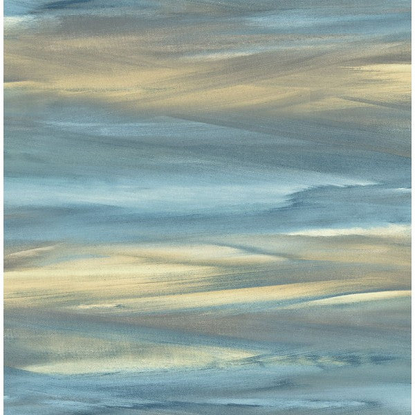 media image for Watercolor Strokes Wallpaper in Blue and Neutrals from the L& 273