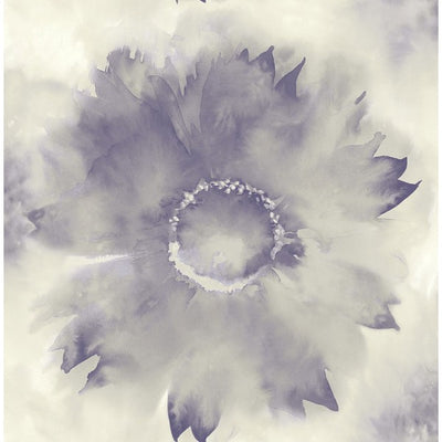 product image for Watercolor Sunflower Wallpaper in Purples from the L'Atelier de Paris collection by Seabrook 1