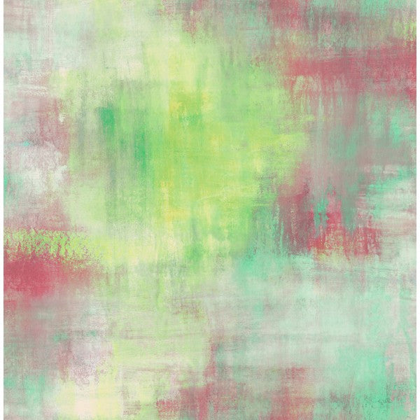 media image for sample watercolor tonal wallpaper in greens and pink from the latelier de paris collection by seabrook 1 213