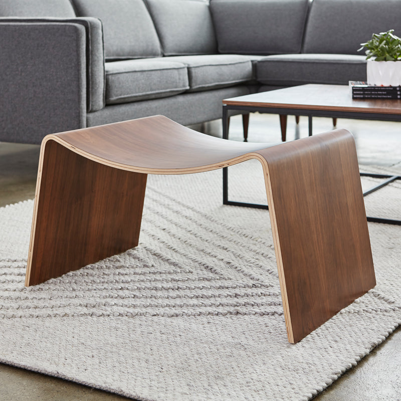 media image for Wave Stool in Walnut design by Gus Modern 282