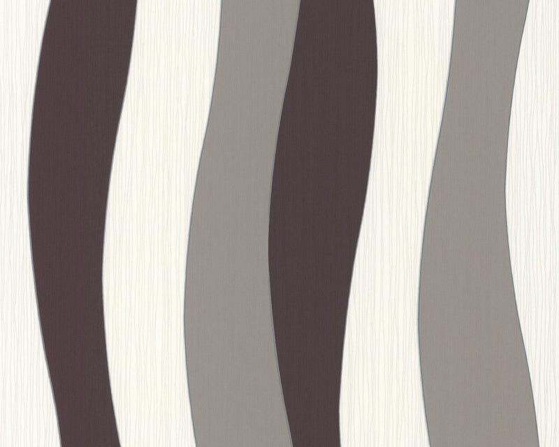 media image for Wavy Stripes Wallpaper in Brown and Cream design by BD Wall 262
