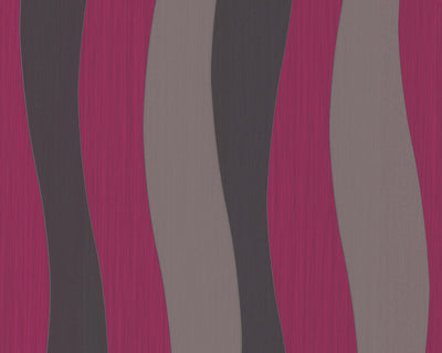 product image of Wavy Stripes Wallpaper in Violet and Grey design by BD Wall 546