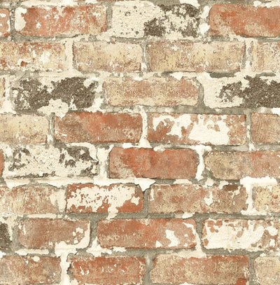 product image for Weathered Red Brick Peel-and-Stick Wallpaper in Red by NextWall 19