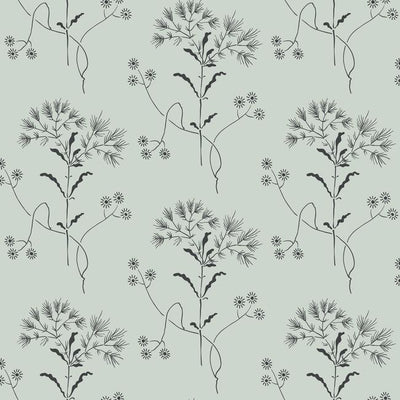 product image of Wildflower Wallpaper in Gray and Black from Magnolia Home Vol. 2 by Joanna Gaines 535