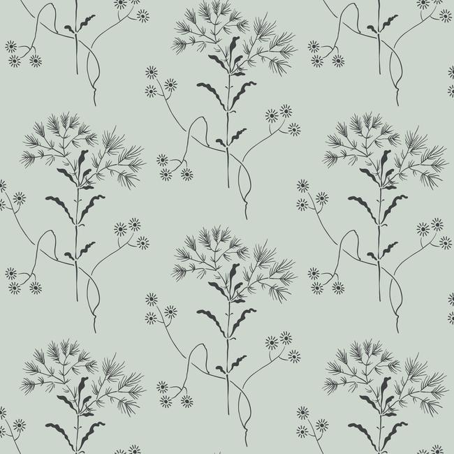 media image for Wildflower Wallpaper in Gray and Black from Magnolia Home Vol. 2 by Joanna Gaines 261