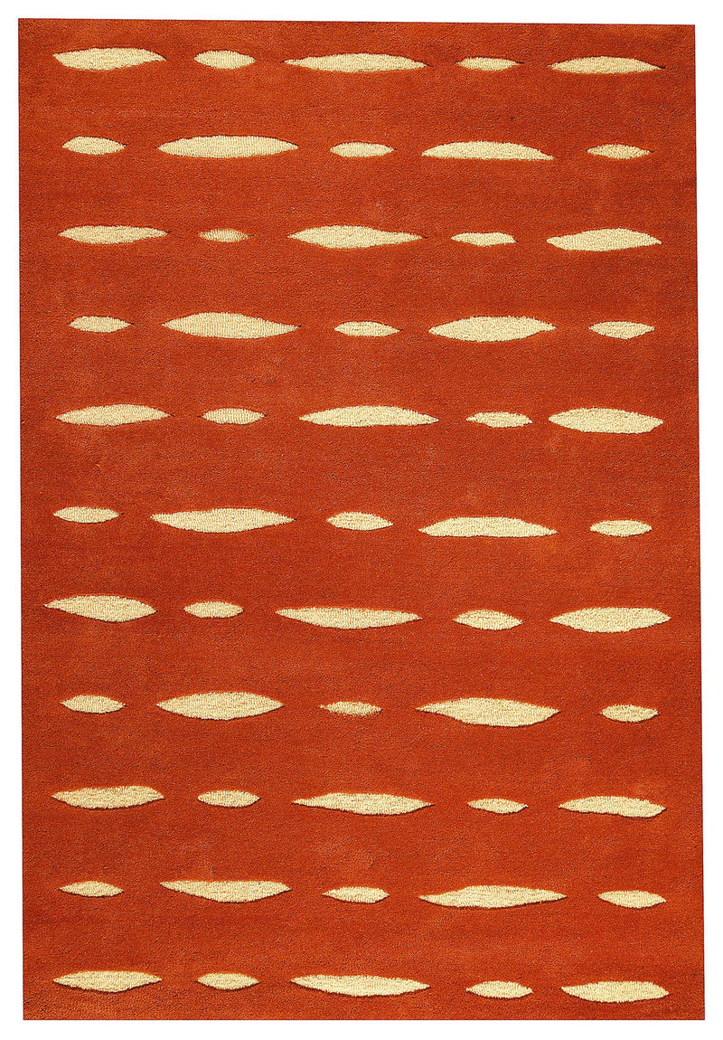 media image for Wink Collection Hand Tufted Wool Area Rug in Orange design by Mat the Basics 238