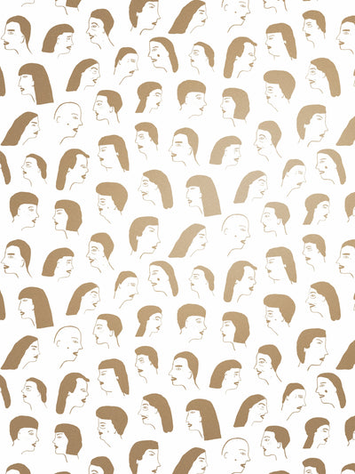 product image for Women Wallpaper in Gold and Cream by Thatcher Studio 62