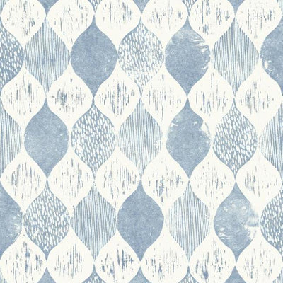 product image of Woodblock Print Wallpaper in True Blue from Magnolia Home Vol. 2 by Joanna Gaines 567