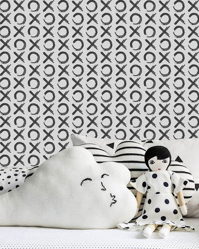 product image for XO Wallpaper in Charcoal by Marley + Malek Kids 49