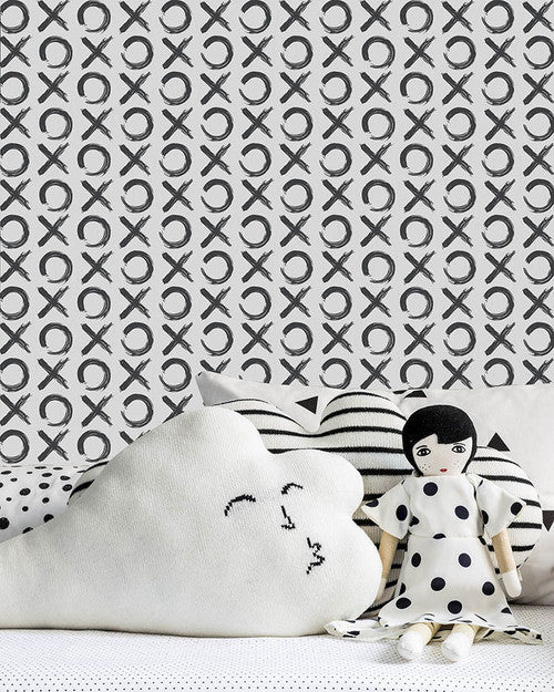 media image for XO Wallpaper in Charcoal by Marley + Malek Kids 219