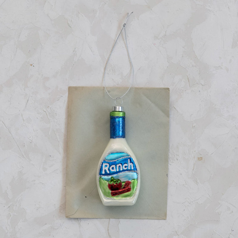 media image for Hand-Painted Ranch Dressing Bottle Ornament 252