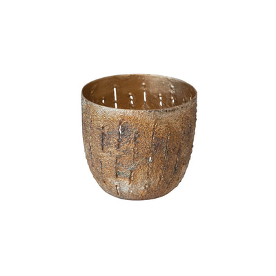 product image of Antique Gold Metal Votive Holder with Cut-Outs 559