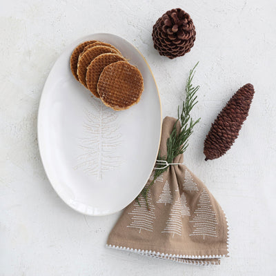 product image for Oval Debossed Stoneware Platter w/ Tree Design2 3