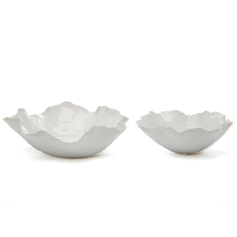 media image for set of 2 white free form bowls design by tozai 1 27