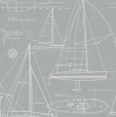 product image for Yacht Club Peel-and-Stick Wallpaper in Grey by NextWall 25