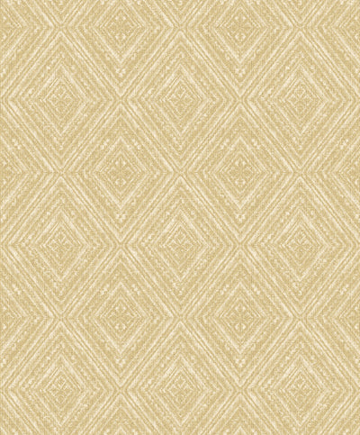 product image of Yellow Metallic Faux Fabric Diamonds Wallpaper by Walls Republic 511