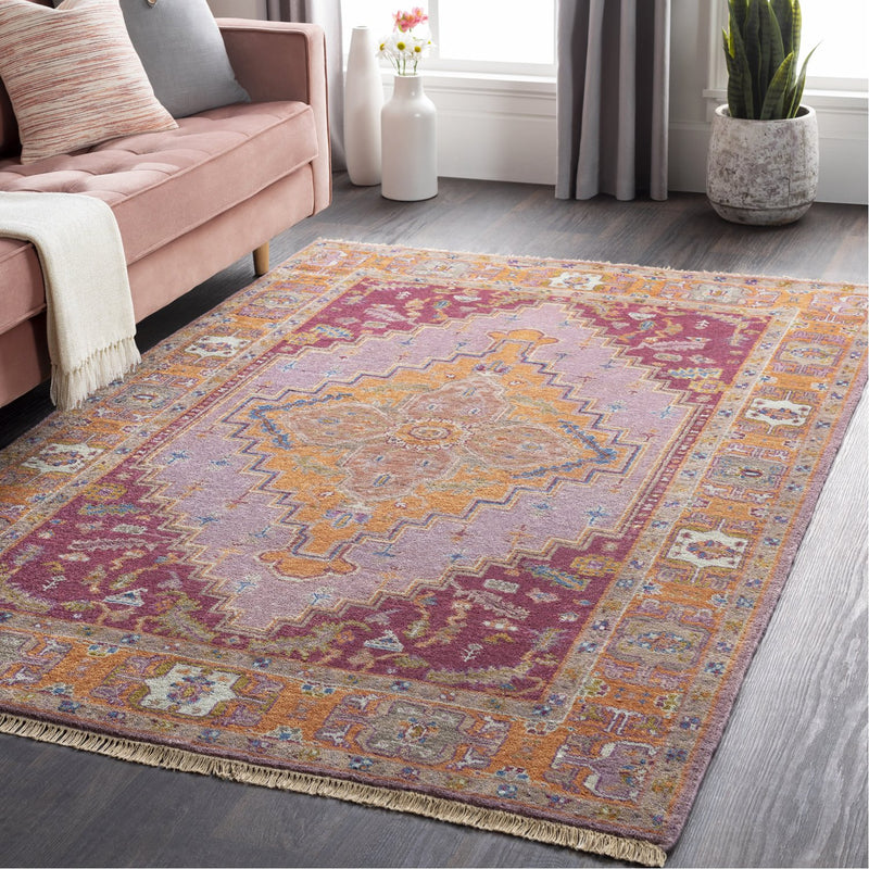 media image for Zeus ZEU-7820 Hand Knotted Rug in Eggplant & Clay by Surya 269