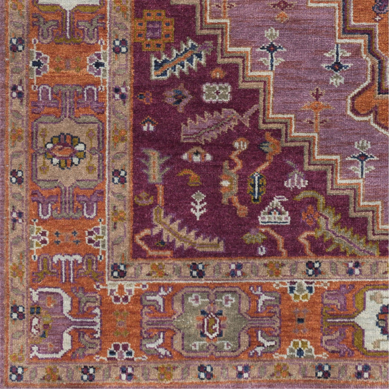 media image for Zeus ZEU-7820 Hand Knotted Rug in Eggplant & Clay by Surya 230
