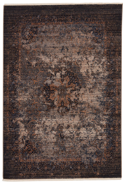 product image of Enyo Medallion Rug in Dark Blue & Gold 558