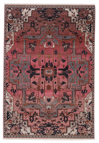 product image for Bellona Medallion Rug in Pink & Gray 15