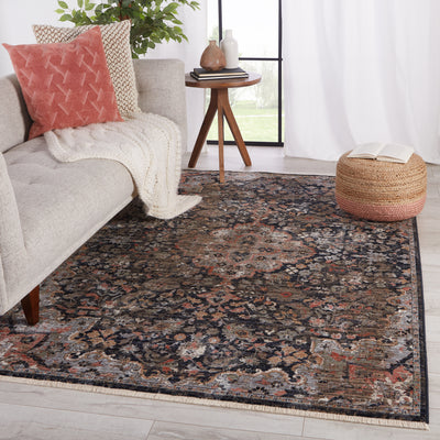 product image for Amena Medallion Rug in Black & Dark Taupe 2