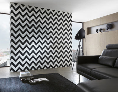product image for Zigzag Wallpaper in Black and White design by BD Wall 22