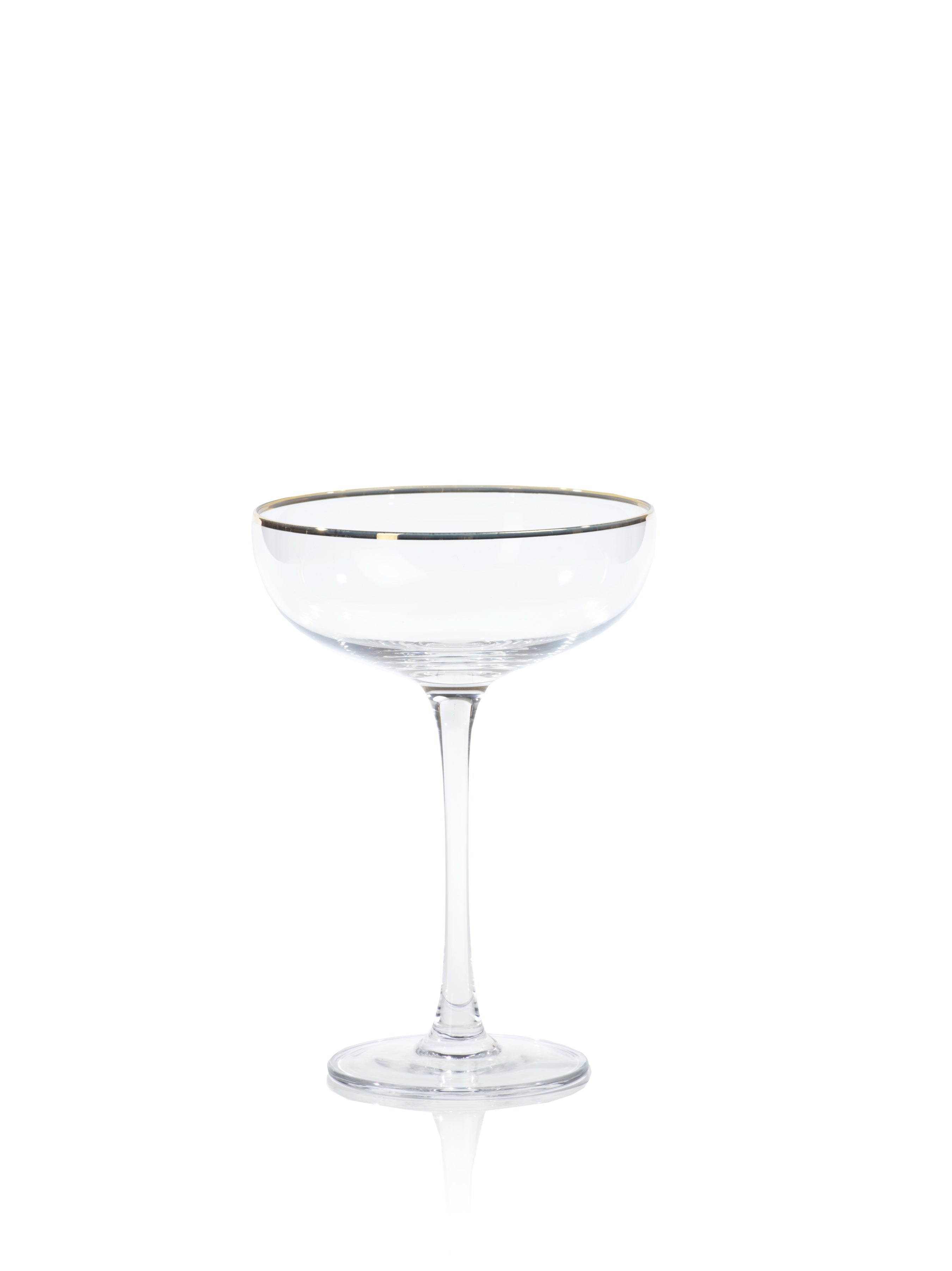 Aqua Blue Pescara White Dot Martini Glasses, Set of 4 by Zodax