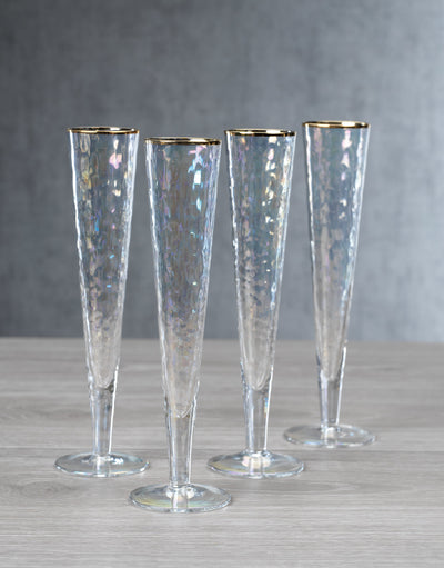 product image for kampari slim champagne flutes w gold rim set of 4 by zodax ch 5612 2 15