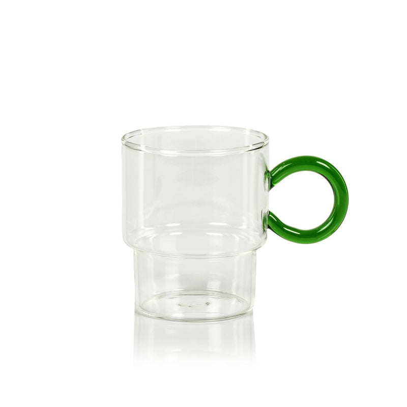 media image for batistta tea coffee glass w green handle ch 6009 1 29