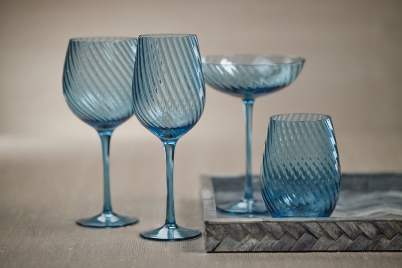 media image for Sesto Optic Swirl White Wine Glasses - Set of 4 220