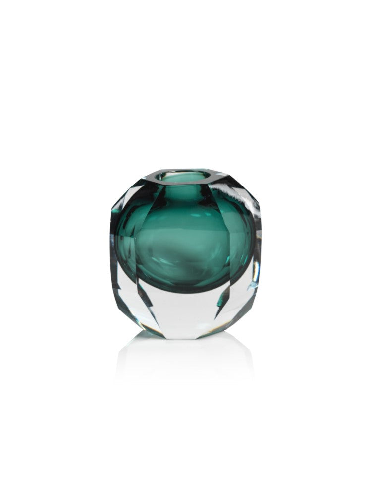 media image for Albi Emerald Cut Glass Vase 262
