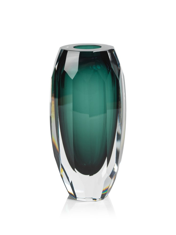 media image for Albi Emerald Cut Glass Vase 238