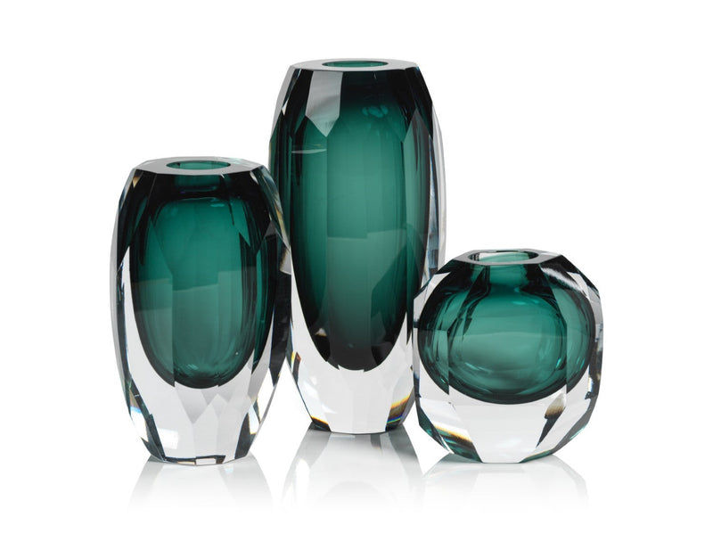 media image for Albi Emerald Cut Glass Vase 257