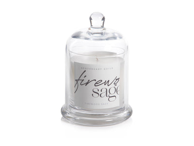product image of firewood sage scented candle jar w glass dome by zodax ig 2400 1 535