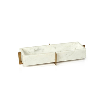 product image for catania marble tray on metal base by zodax in 7368 3 7