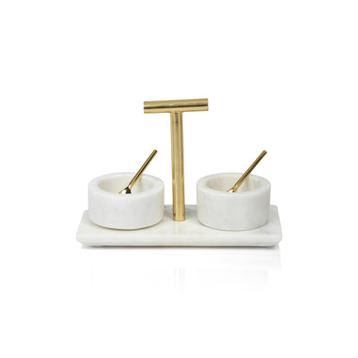 product image of ellie marble condiment bowls w spoons set of 2 by zodax in 7350 1 57
