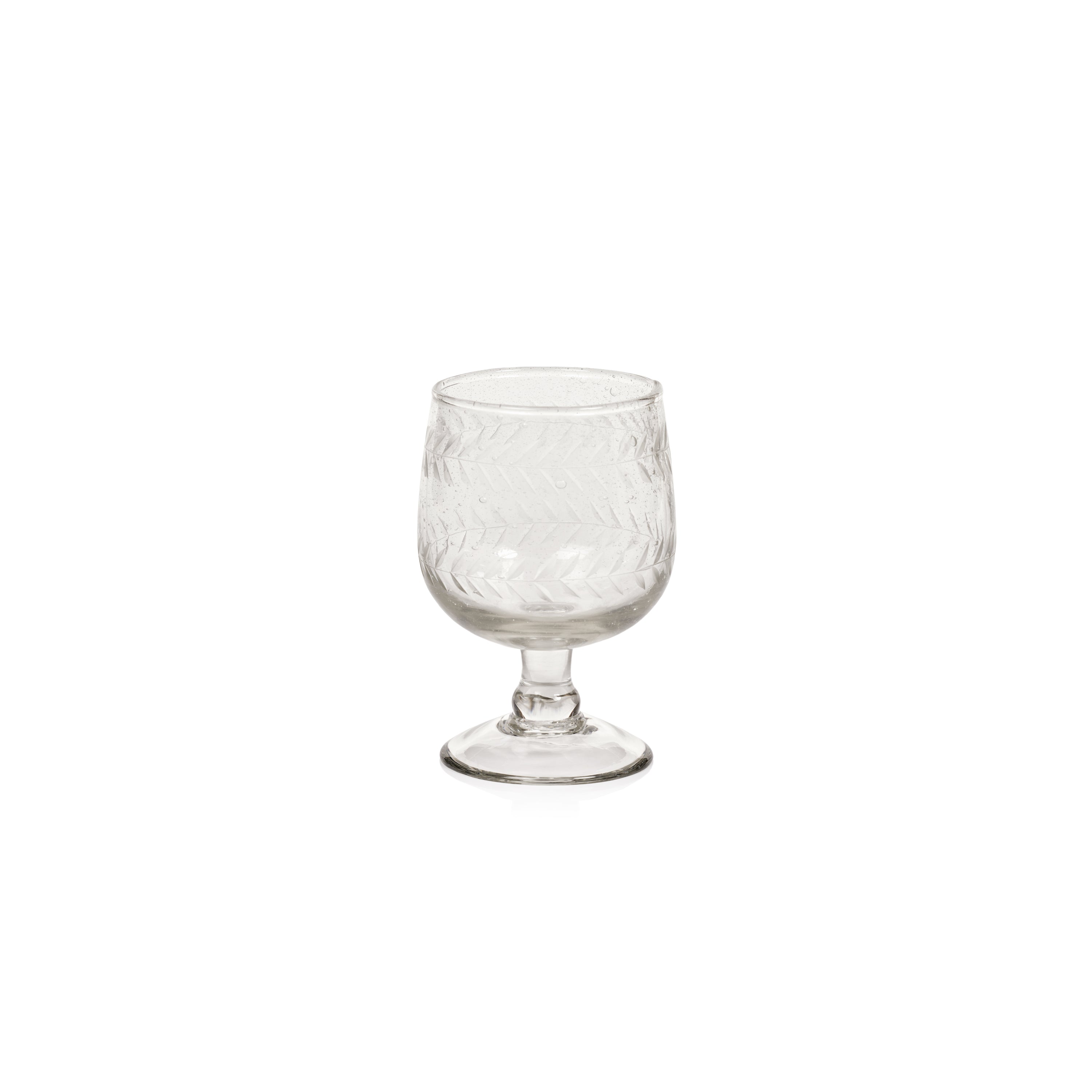 Sesto Optic Swirl White Wine Glasses, Set of 4 (Set of 4) Color: Blue
