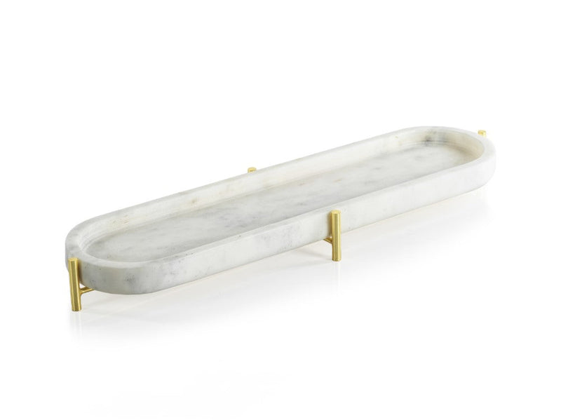 media image for Pordenone Marble Tray on Metal Stand 296