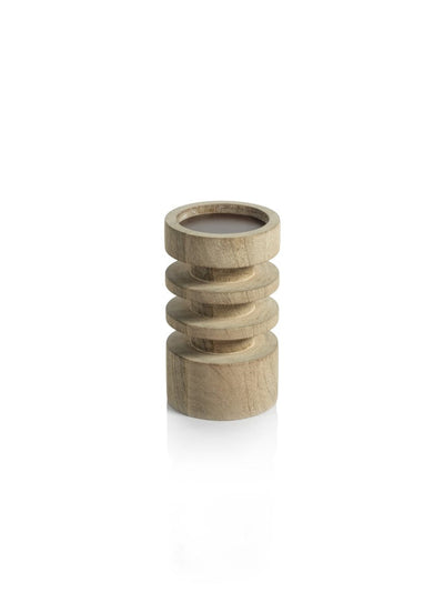 product image for Larache Carved Mango Wood Pillar Candle Holder 45
