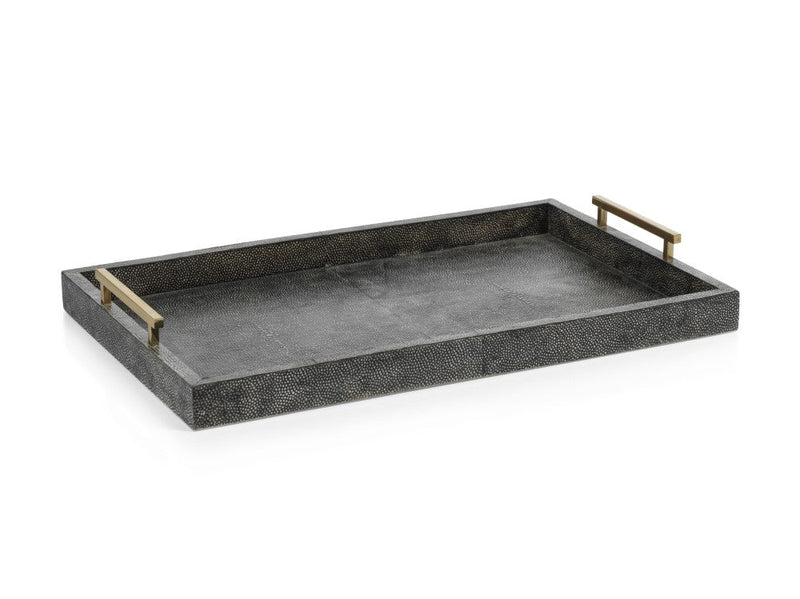 media image for Norbury Long Shagreen Leather Bar Tray 229
