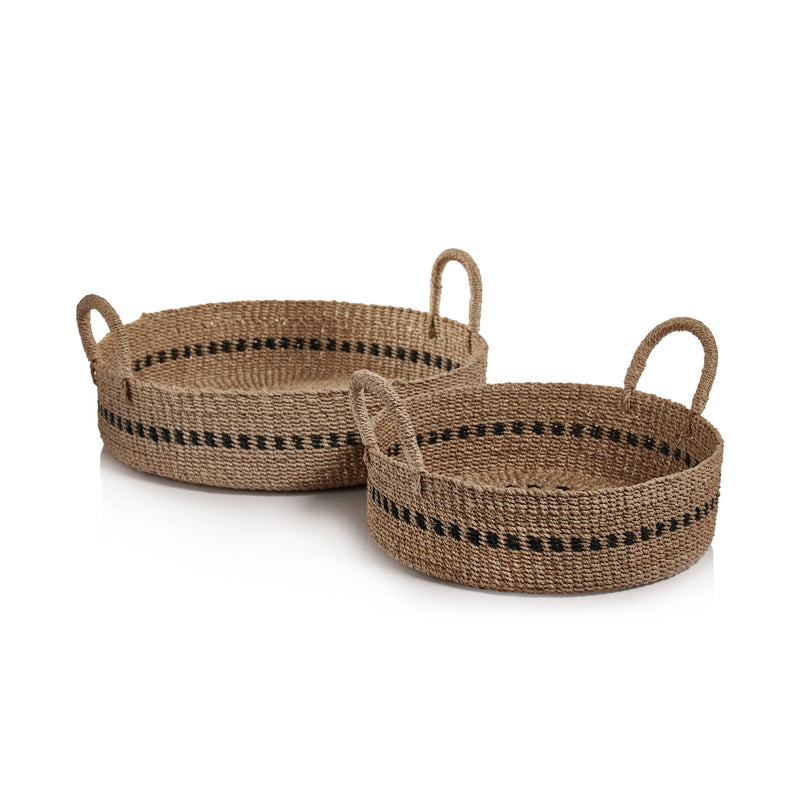 media image for cadiz abaca basket trays w black accent set of 2 by zodax nc 689 1 232