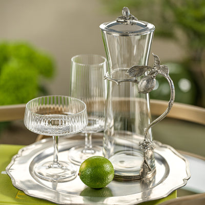 product image for amalfi tall lemon pewter w glass pitcher with lid by zodax th 1659 2 95