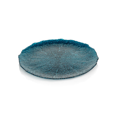 product image of exuma azur blue glass plates set of 6 by zodax tk 181 1 55