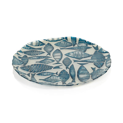product image of 6 piece exuma blue and silver pearl fish platter set by zodax tk 183 1 517